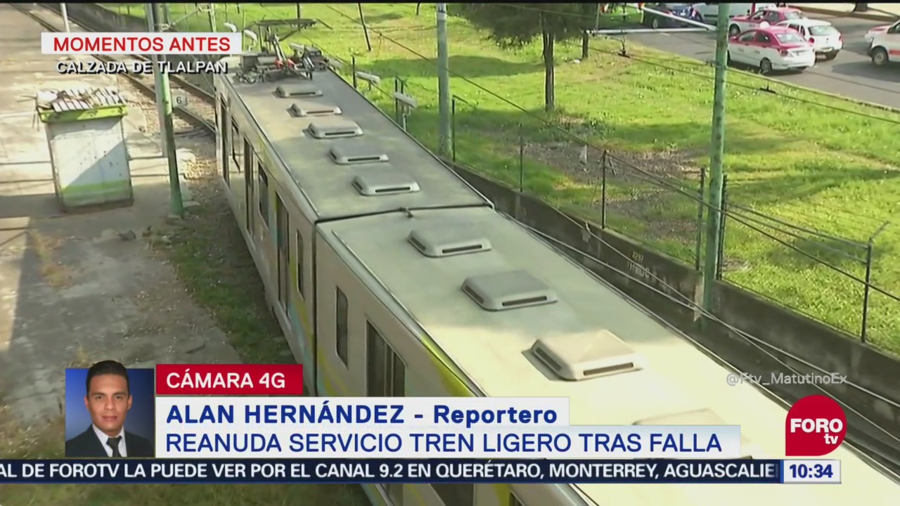 Reanudan servicio del Tren Ligero tras falla