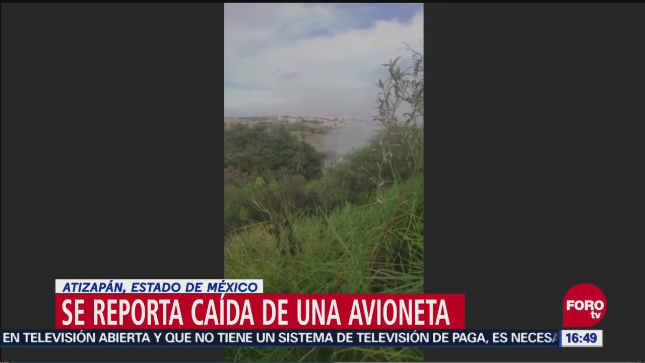 Reportan caída de avioneta en Atizapán, Estado de México