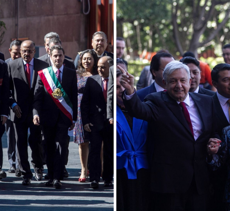 AMLO y Peña Nieto: dos rutas, dos ambientes distintos