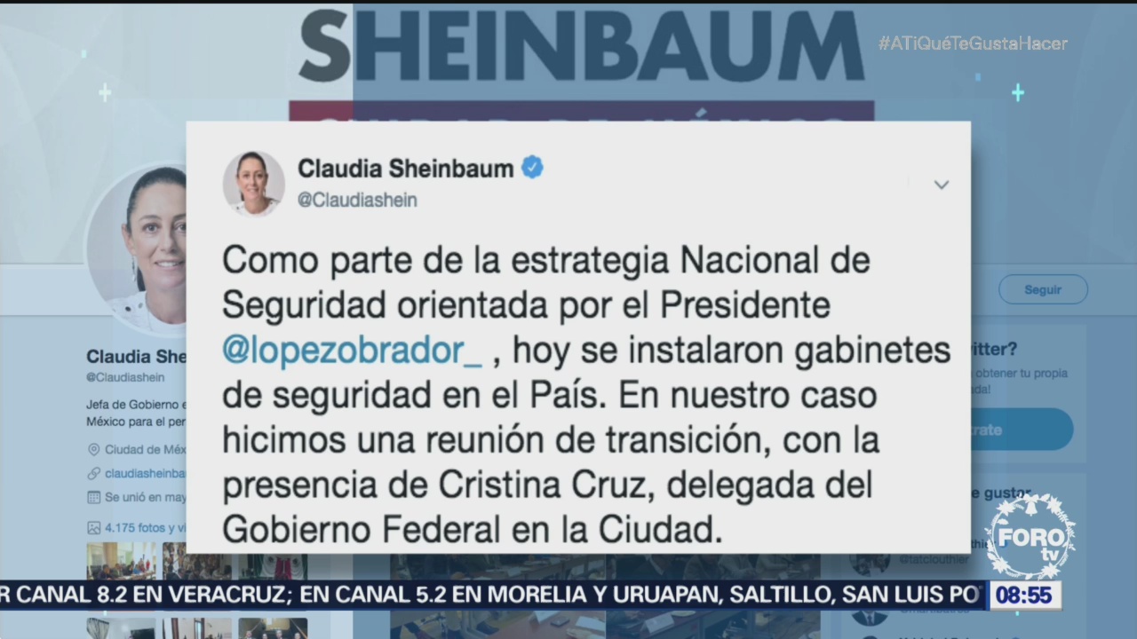 Se instalaron los gabinetes de seguridad en México: Sheinbaum