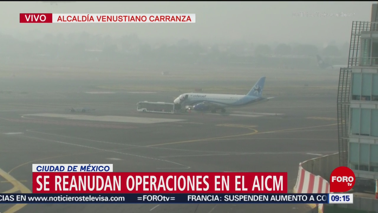 Se reanudan operaciones en el AICM; 25 vuelos afectados