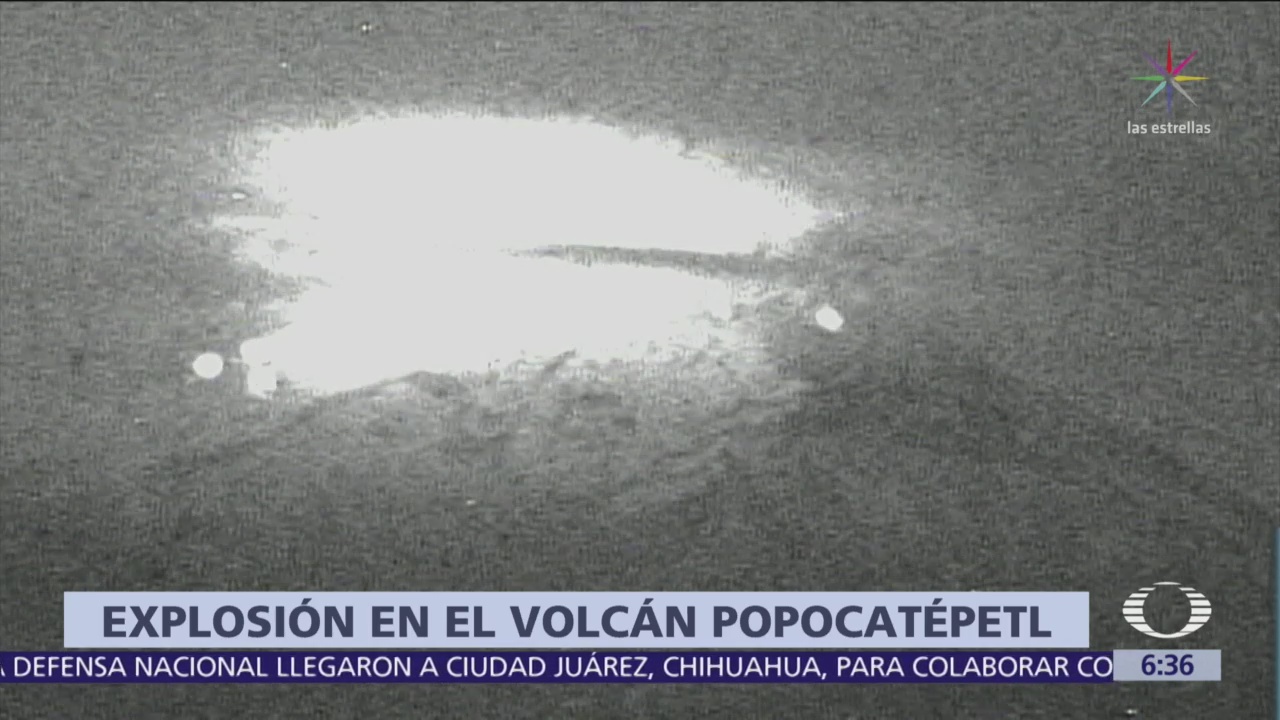 Se registra explosión del Popocatépetl esta madrugada