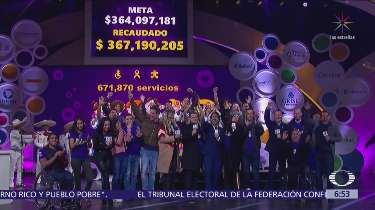 Teletón México 2018 rebasa la meta, por 21 años consecutivos