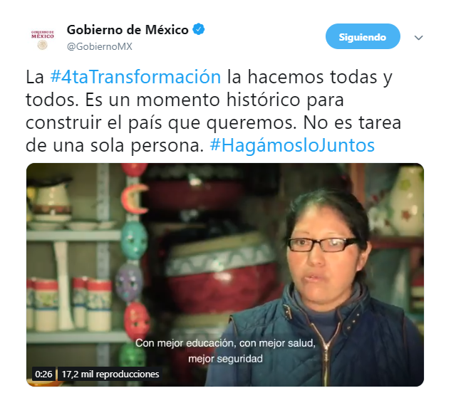 cuarta transformacion gobierno video twitter gobierno