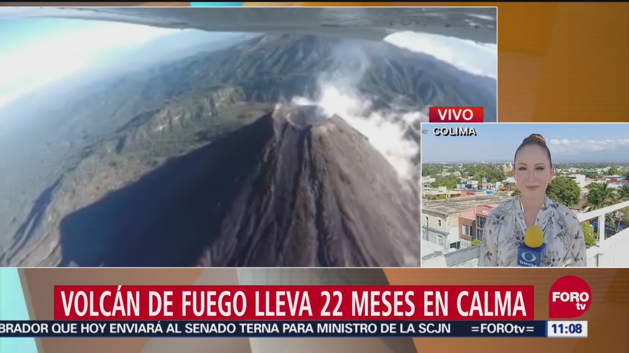 Volcán de fuego de Colima, en calma durante 22 meses