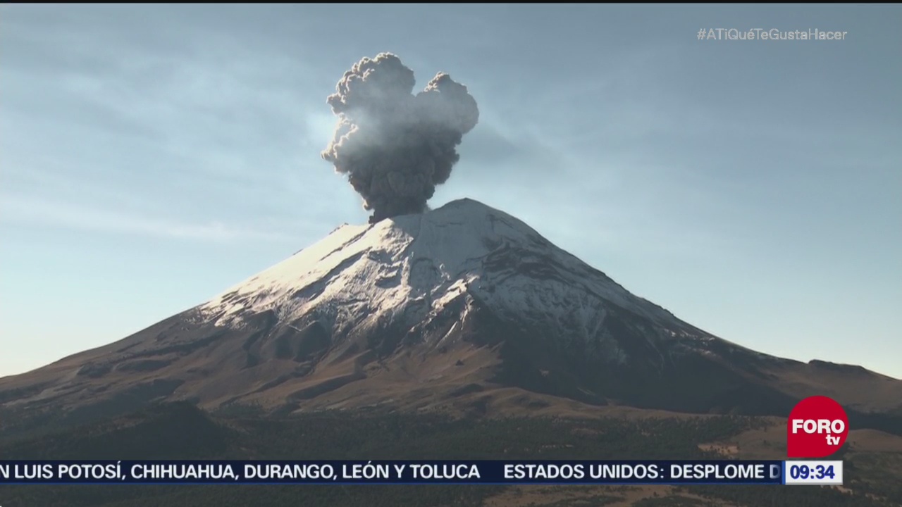 Volcán Popocatépetl registra exhalación este domingo
