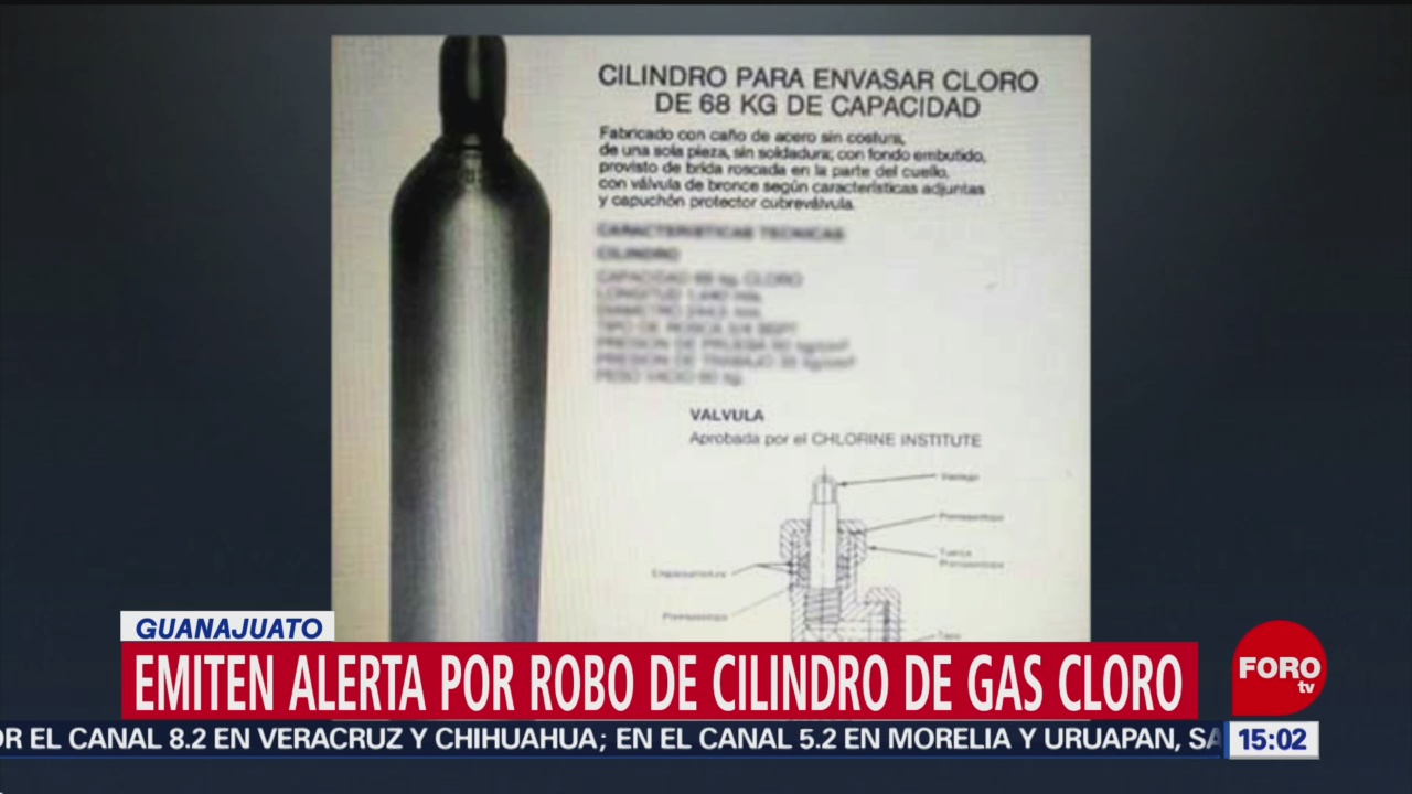 Roban cilindro con gas tóxico en Guanajuato