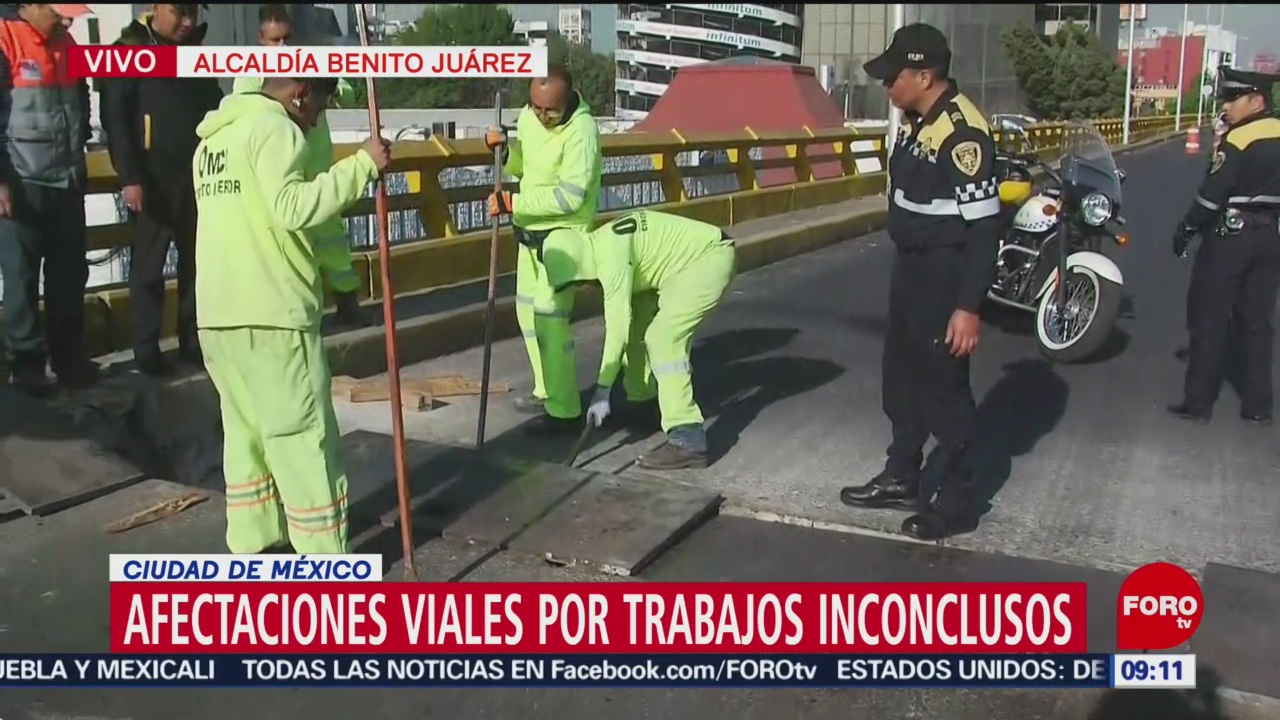 Afectaciones viales por trabajos inconclusos en la Benito Juárez
