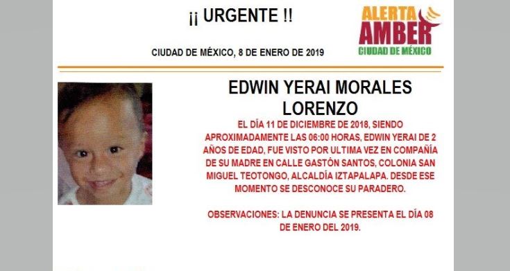 Alerta Amber: Ayuda a localizar a Edwin Yerai Morales Lorenzo