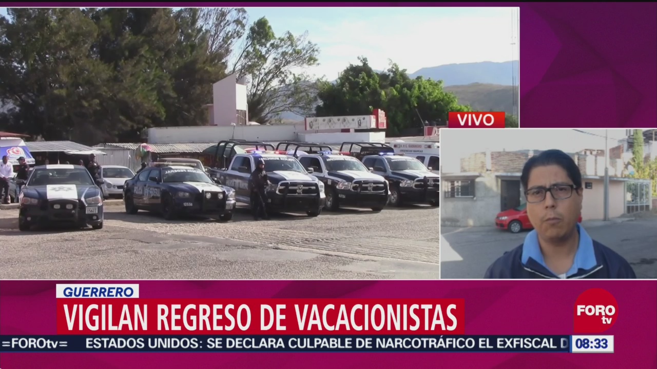 Autoridades vigilan regreso de vacacionistas en Guerrero