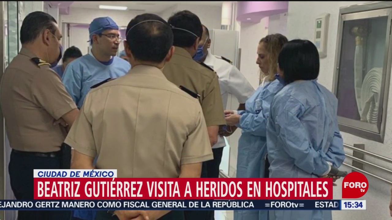 Beatriz Gutiérrez Müller visita a heridos de explosión en Hidalgo
