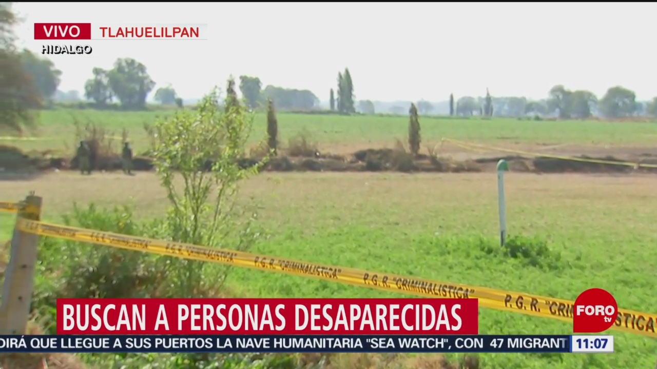 Buscan a personas desaparecidas tras explosión en Tlahuelilpan
