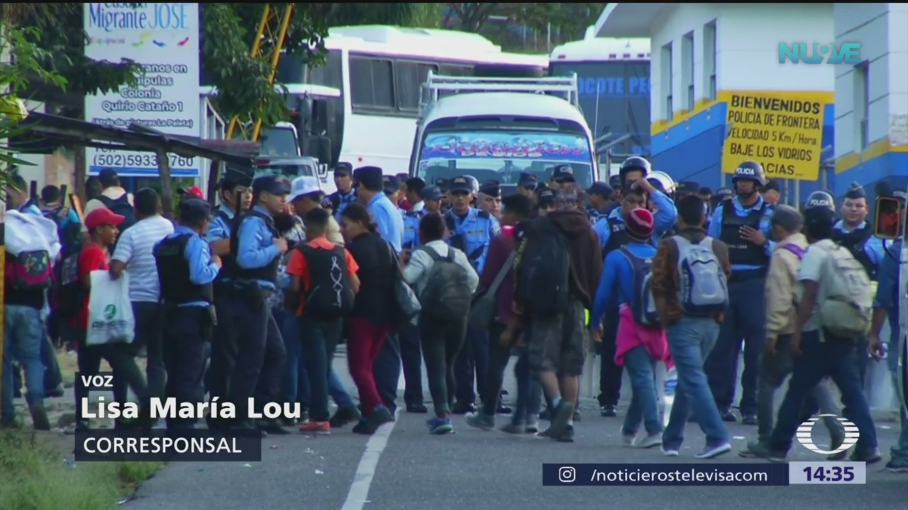 Caravana de honduras pasa a Guatemala de manera ordenada