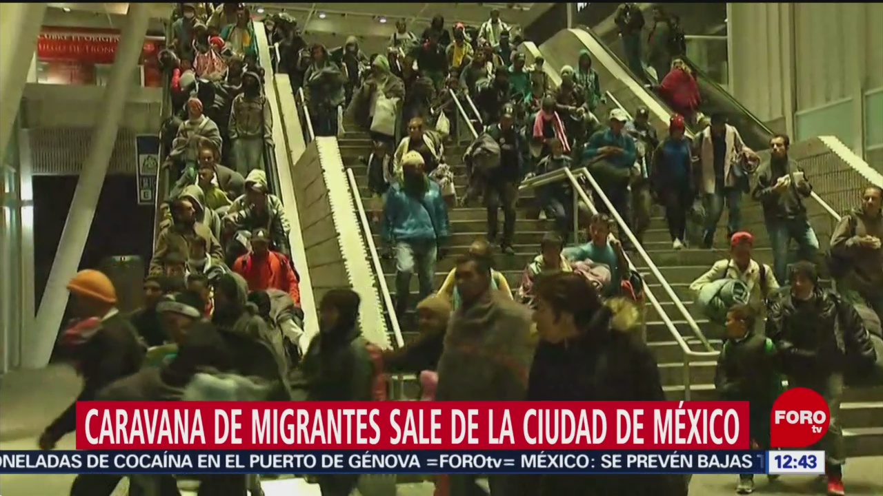 Caravana de migrantes sale de la CDMX; usan Metro con tarifa menor