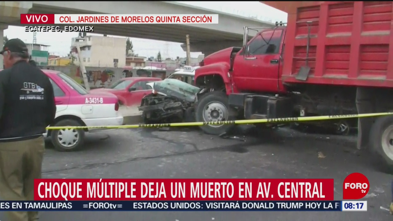 Choque múltiple deja un muerto en Avenida Central de Ecatepec, Edomex