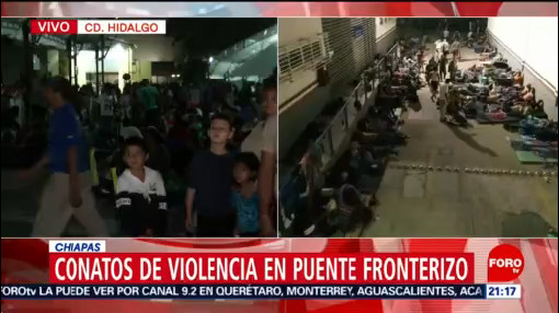 Foto: Conatos de violencia en puente fronterizo con Guatemala, 27enero 2019