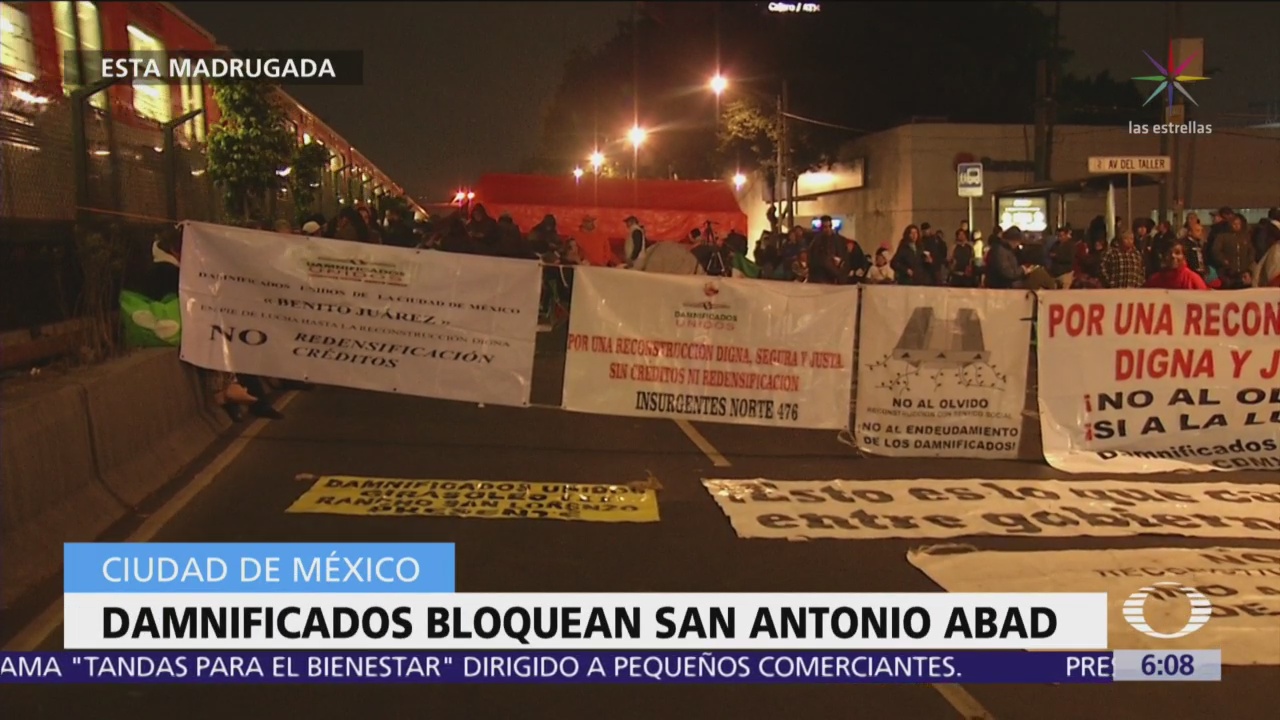 Damnificados de Tlalpan bloquean San Antonio Abad