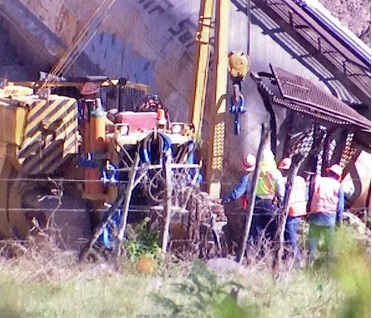 Foto: Descarrilan siete tolvas de tren en Coquimatlán, Colima, 28 de enero 2019. (Twitter @berthareynoso)