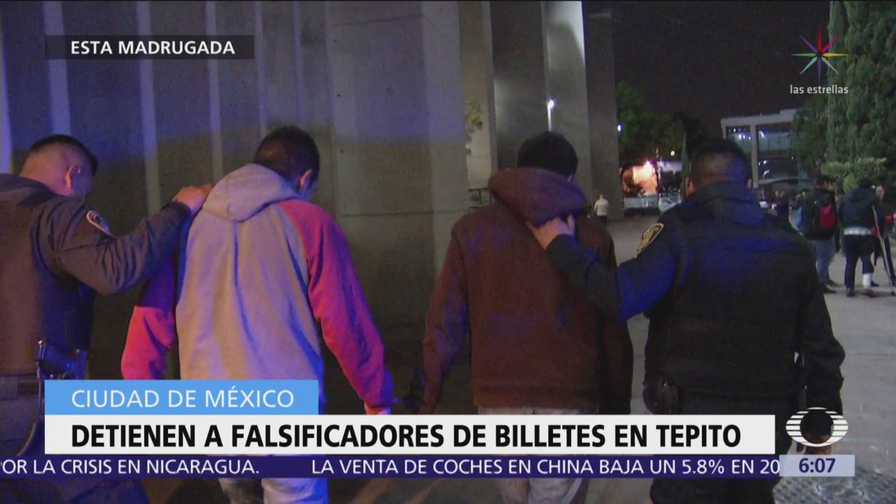 Detienen a dos falsificadores de billetes en Tepito