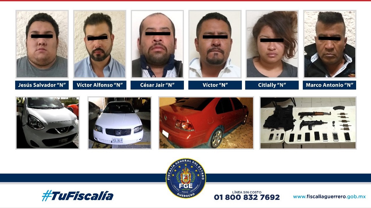 Foto: Detienen a seis presuntos secuestradores en Chilpancingo, 30 de enero 2019. Twitter @FGEGuerrero