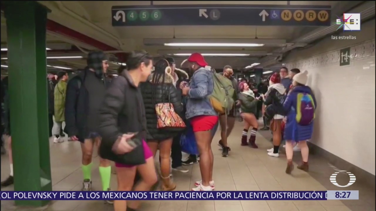 Día sin pantalones en el metro de Nueva York