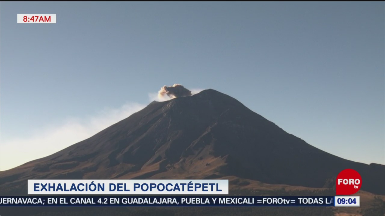 El Popocatépetl registra dos exhalaciones
