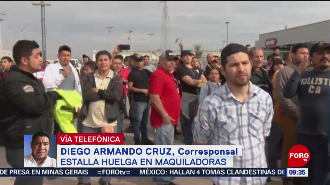 Foto, 26 enero 2019, En Matamoros 8 de 45 maquiladoras levantan huelga