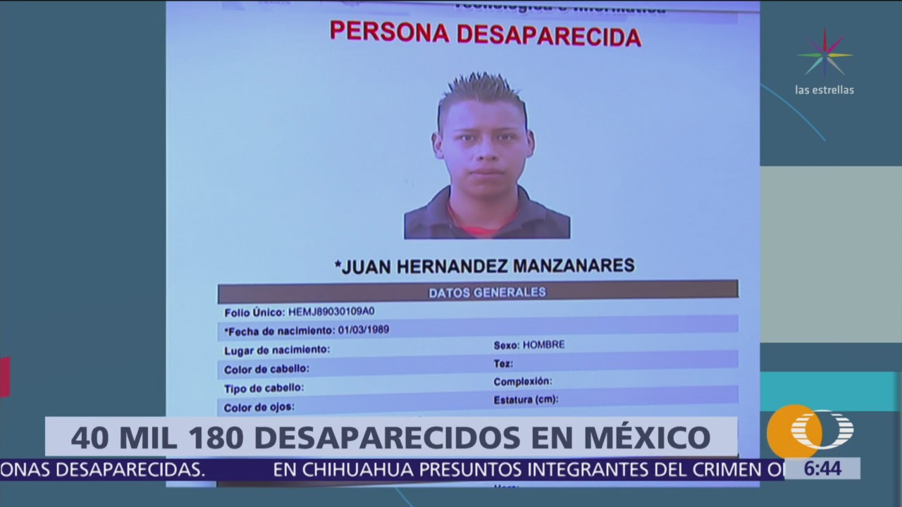En México hay más de 40 mil personas desaparecidas