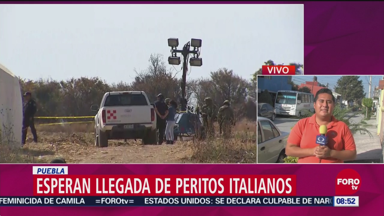 Esperan llegada de peritos italianos para accidente de helicóptero en Puebla