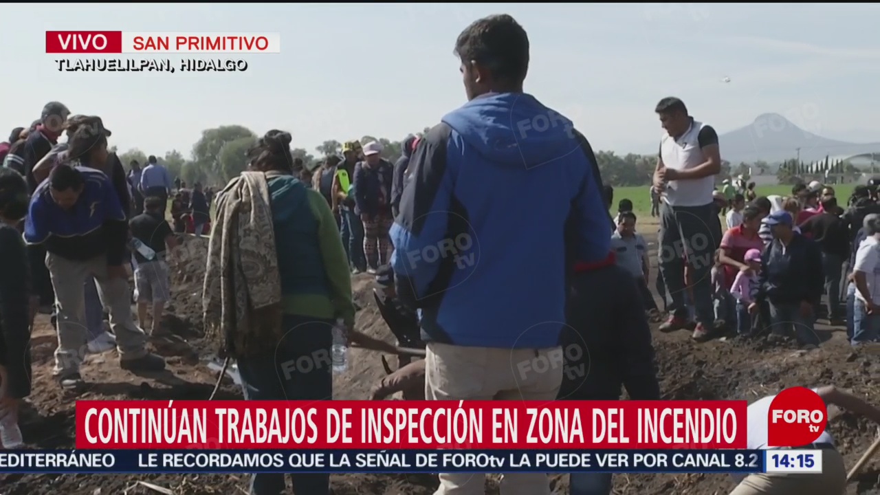 Familiares de víctimas ayudan en labores de indicios en Tlahuelilpan, Hidalgo