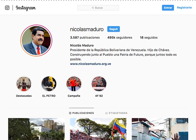 Foto: Perfil de Instagram de Nicolás Maduro 23 de enero del 2019