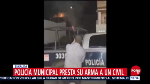 Hombre dispara al aire con permiso de policías de Culiacán