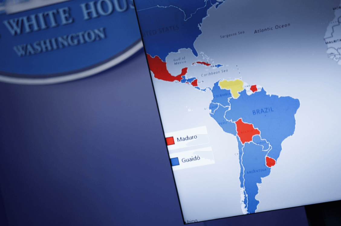 Foto: Mapa de países que apoyan a Guaidó, según EU, 28 de enero de 2019, Washington, Estados Unidos