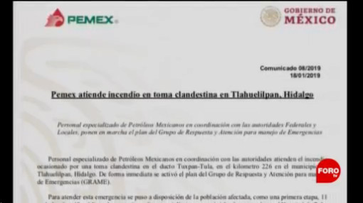 Pemex Atiende Incendio Explosión Ducto Hidalgo