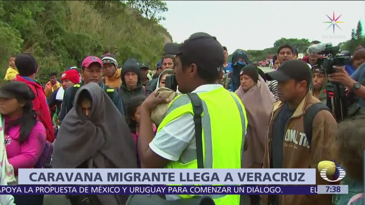 La nueva caravana migrante llega a Sayula, Veracruz