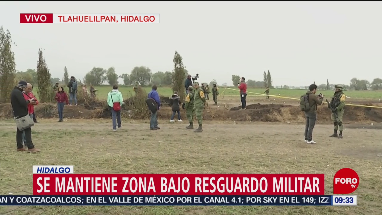 Mantienen bajo resguardo militar la zona de explosión en Tlahuelilpan