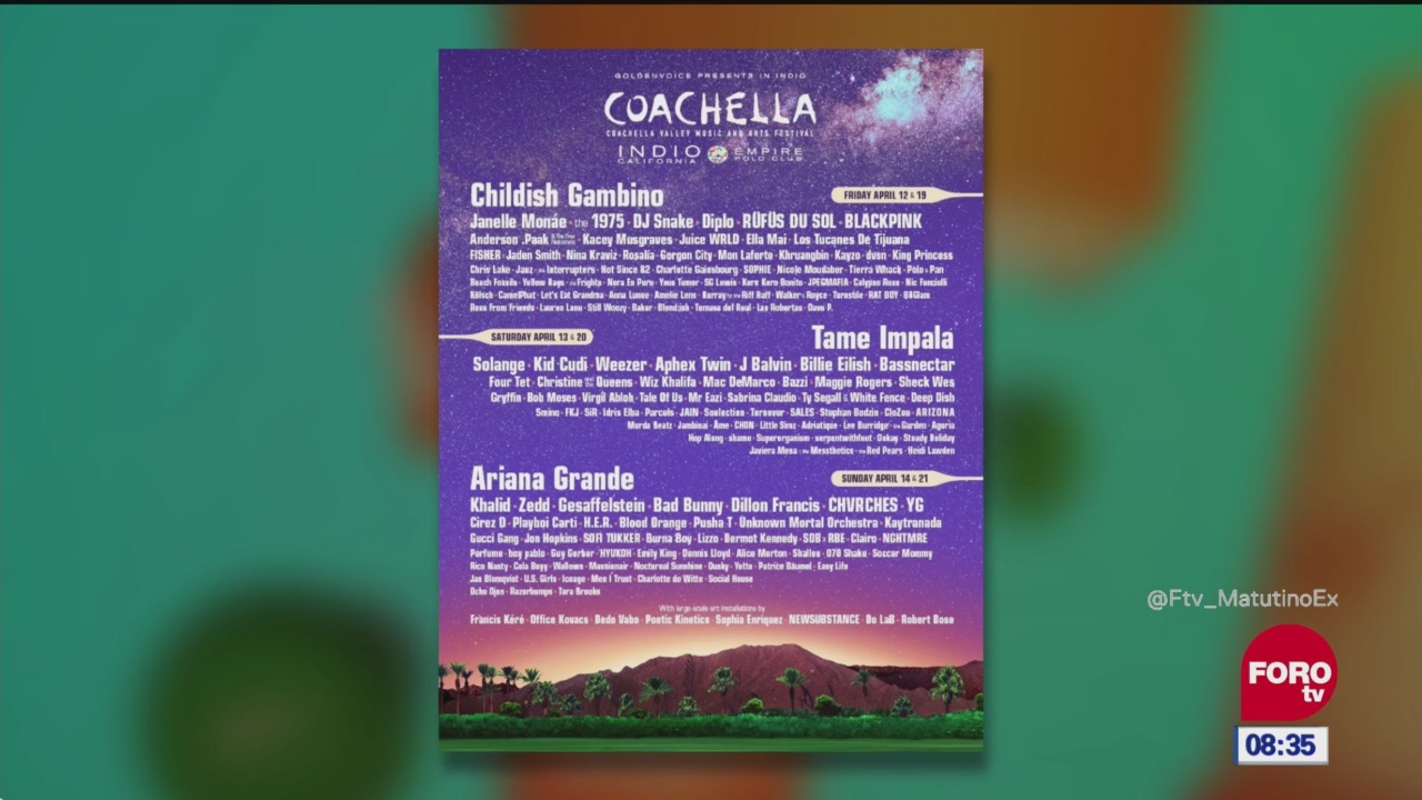 #LoEspectaculardeME: Festival de música ‘Coachella’ dio a conocer su cartel