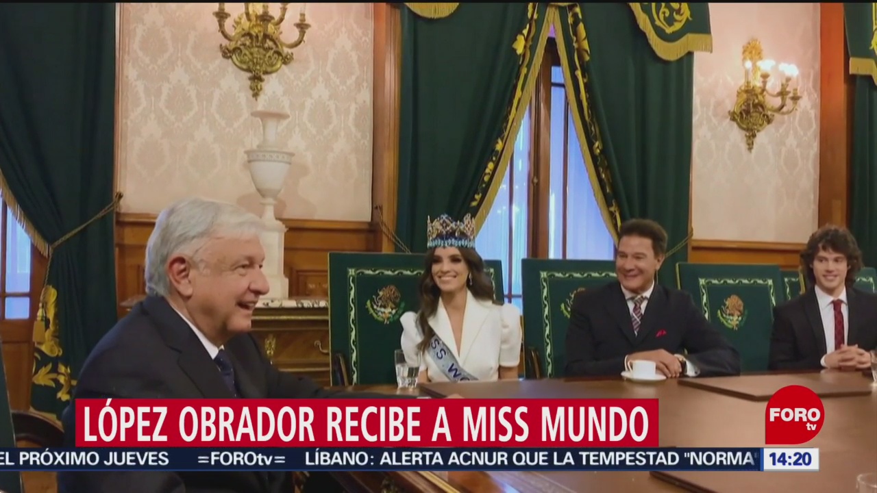 López Obrador recibe a Miss Mundo