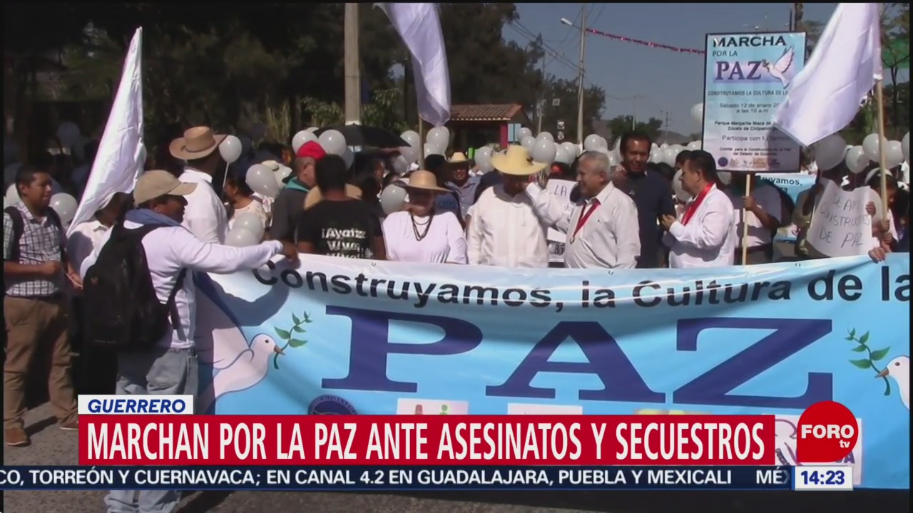 Marchan Para Exigir Condiciones De Paz En Guerrero, Marchan Por La Paz, Guerrero, Chilpancingo, Asociaciones Civiles, Organizaciones Sociales