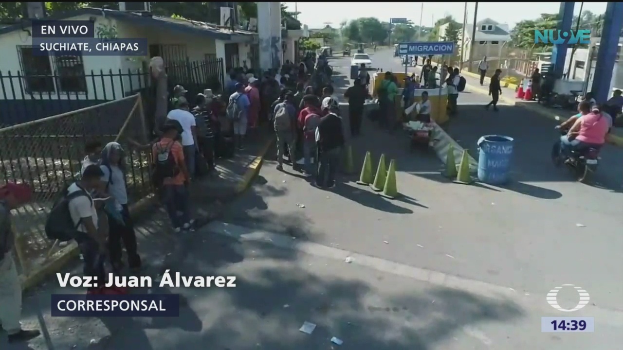 Migrantes llegan a frontera con Chiapas