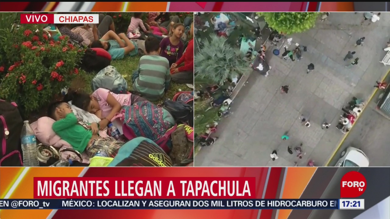 Migrantes llegan a Tapachula, Chiapas