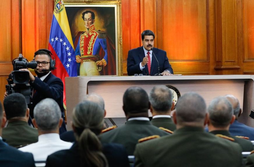 Foto: Nicolás Maduro, en el Palacio presidencial de Miraflores, 25 enero 2019