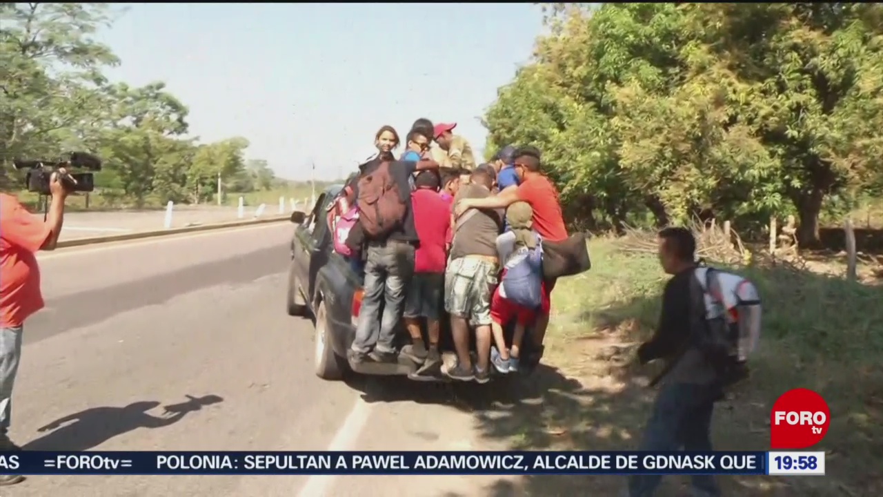 Nueva caravana migrante realiza segundo día de caminata en México