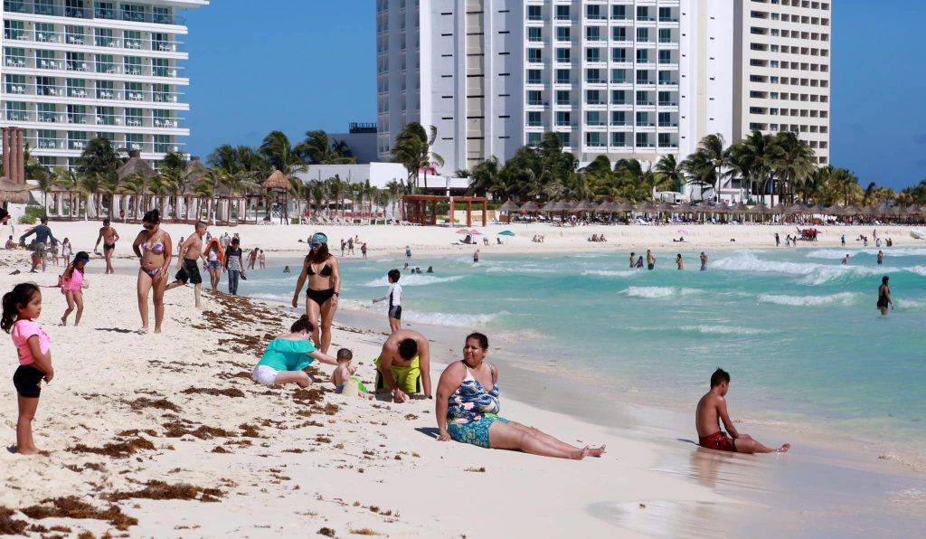 Nuevo arribo de sargazo en Cancún