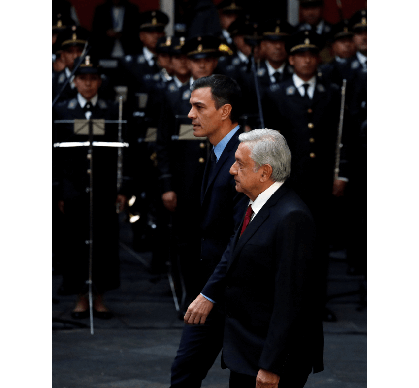Foto: El presidente de España, Pedro Sánchez, y López Obrador. 30 de enero 2019, Palacio Nacional, Ciudad de México