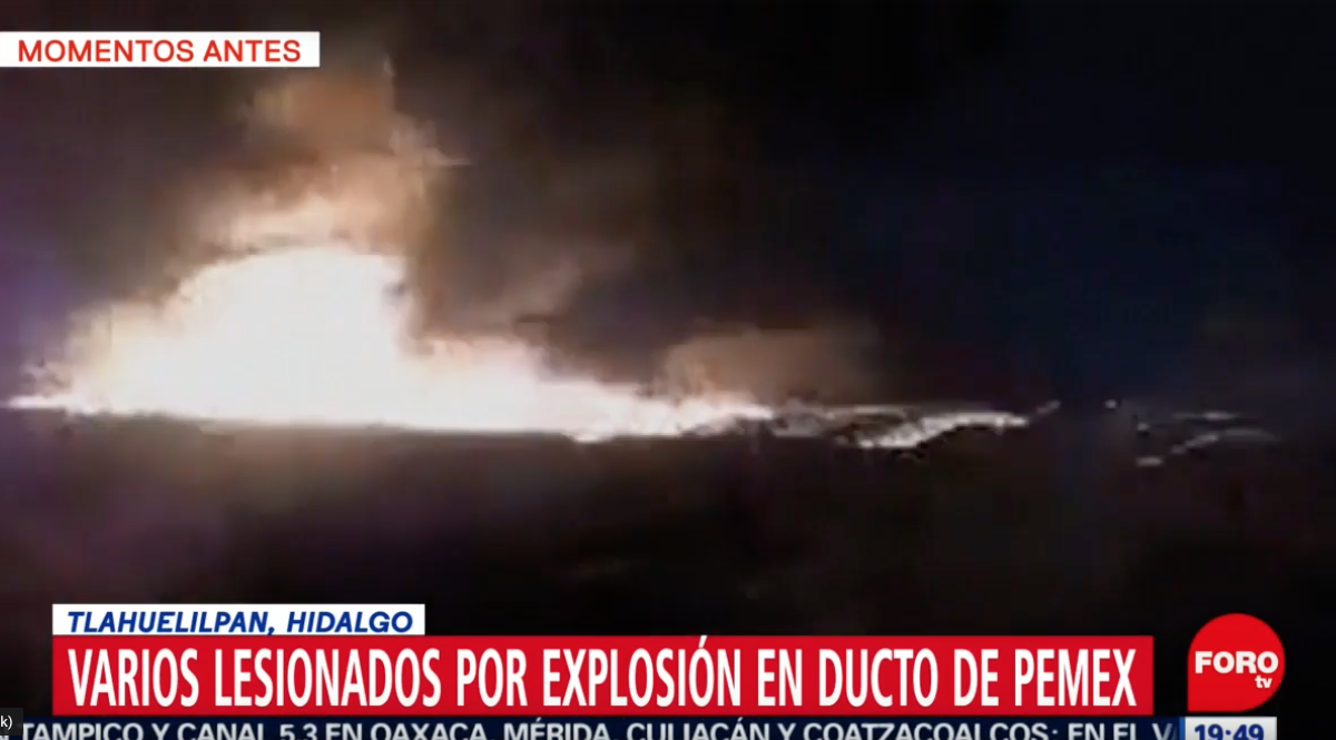 Videos de la explosión en Hidalgo de la fuga de gasolina en un ducto de Pemex