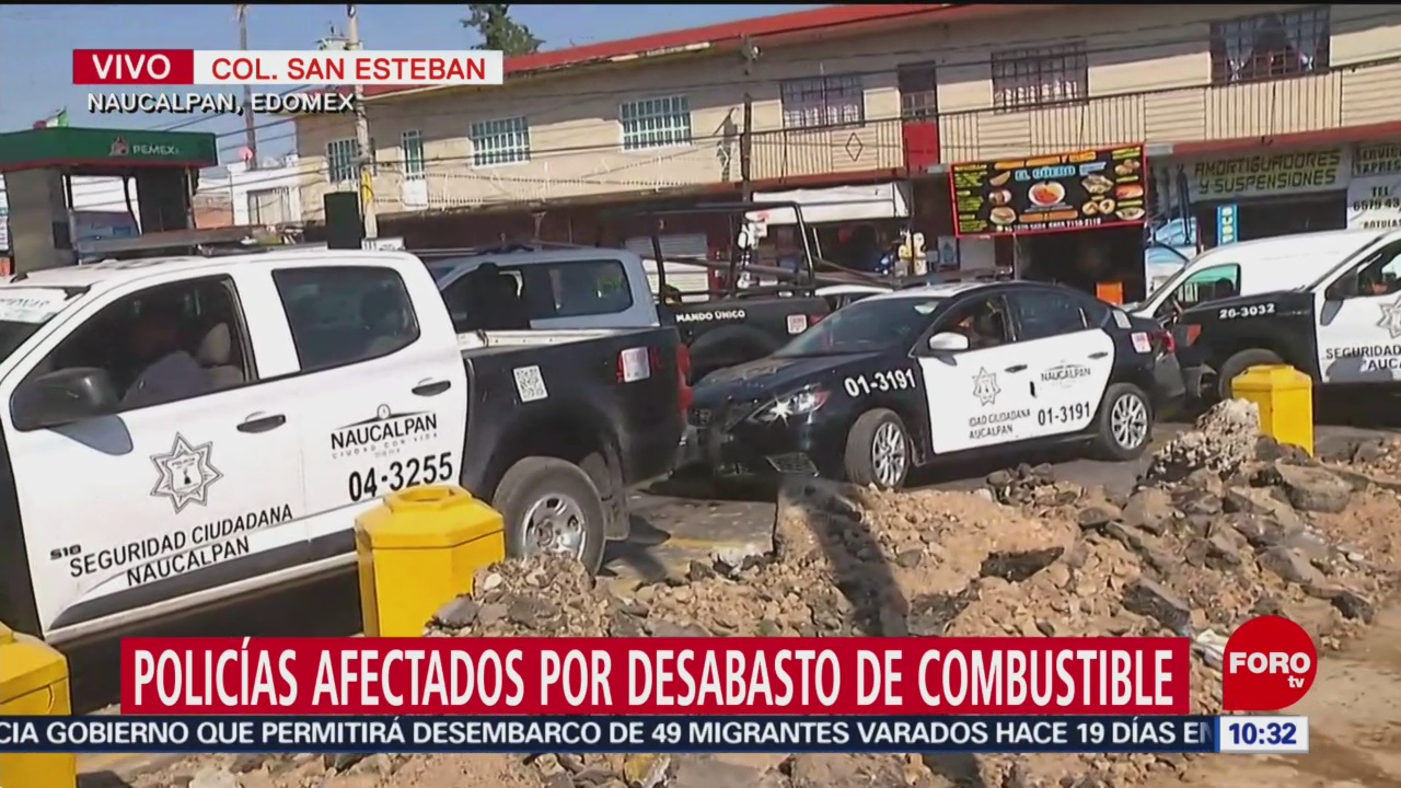 Policías, afectados por desabasto de gasolina en Naucalpan, Edomex