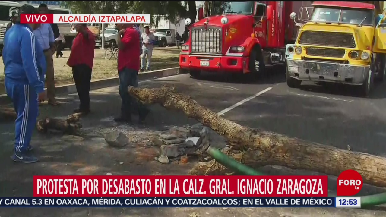 Protestan por desabasto de gasolina cierran Ignacio Zaragoza, en Iztapalapa