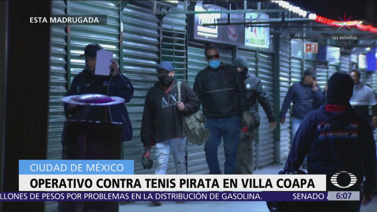 Realizan operativo para decomisar tenis pirata en bazar de Pericoapa
