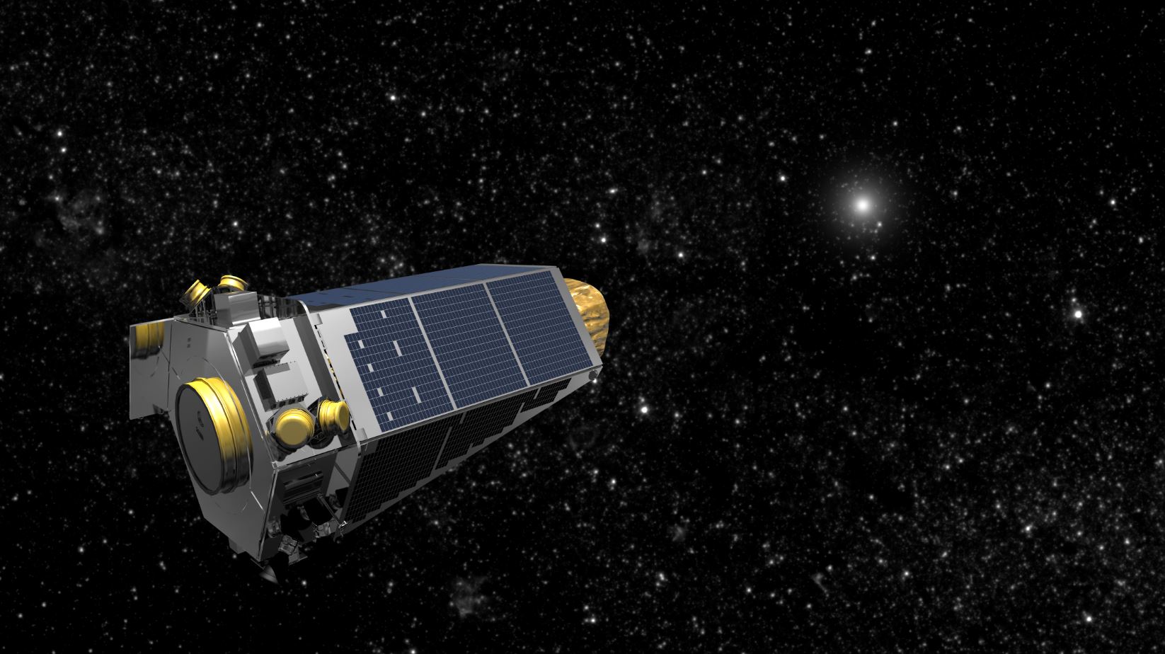 Render del telescopio Kepler realizado por la NASA previo a su incursión en la misión K2 (NASA)